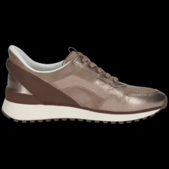 Sneakers donna mix di pelle e sintetico