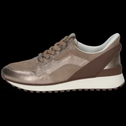 Sneakers donna mix di pelle e sintetico