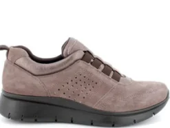 Sneakers in Camoscio con Elastici Color Cacao