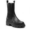 Stivaletto Con Elastici Laterali in Pelle Nero