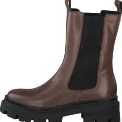 Stivaletto Con Elastici Laterali in Pelle Cognac