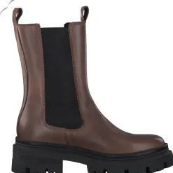 Stivaletto Con Elastici Laterali in Pelle Cognac