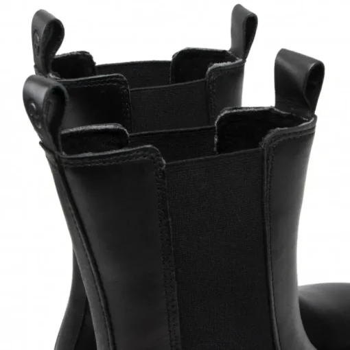Stivaletto Con Elastici Laterali in Pelle Nero