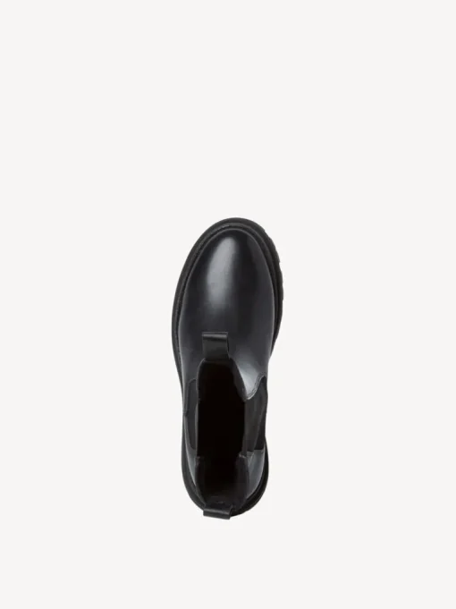 Stivaletto Con Elastici Laterali in Pelle Nero