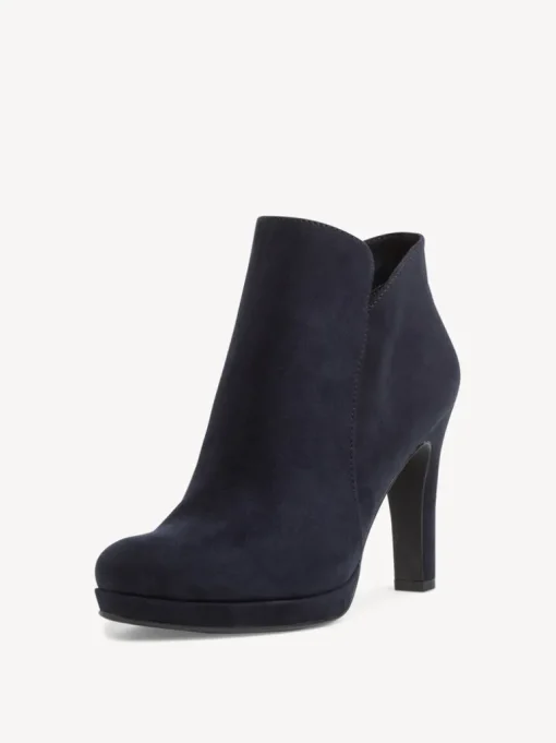 Stivaletto Effetto Camoscio Con Cerniera Laterale Navy