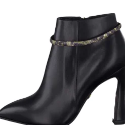 Stivaletto  in Pelle Con  Catena e Cerniera Laterale Nero