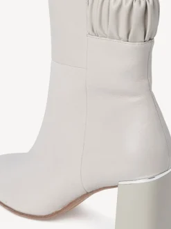 Stivaletto  in Pelle Con Cerniera Laterale Grigio Polveroso