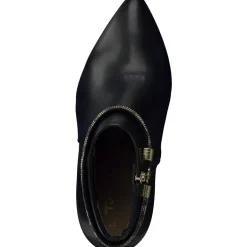 Stivaletto  in Pelle Con  Catena e Cerniera Laterale Nero