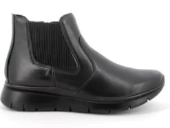 Stivaletto in Pelle con Elastici Laterali