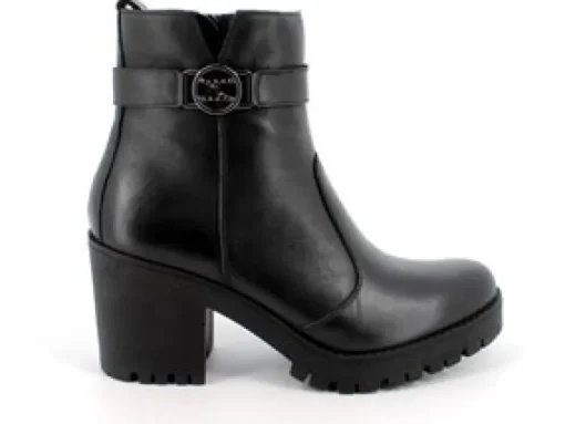 Stivaletto in Pelle con Tacco Largo