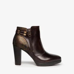 Stivaletto in Pelle Con Tallone effetto Pitone