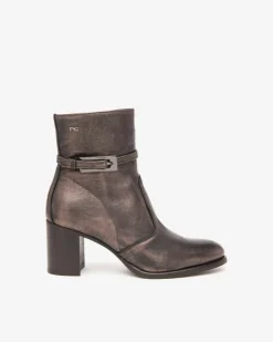 Stivaletto Pelle Con Fibbia nel Gambale