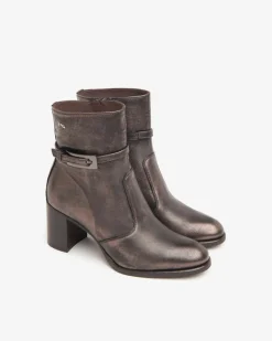 Stivaletto Pelle Con Fibbia nel Gambale