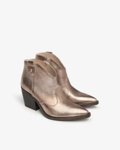 Stivaletto stile texano in pelle laminata