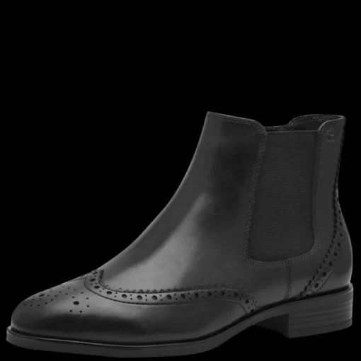 Stivaletto Tipo Batles in Pelle Con Elastico e Lavorazione a Coda sulla Punta