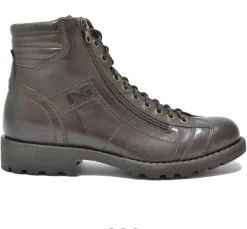 Stivaletto uomo in pelle con lacci e cerniera