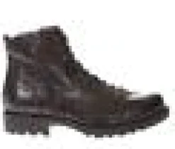 Stivaletto/Anfibio in pelle con Lacci e Cerniera