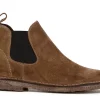 Tronchetto con elestici in pelle scamosciata Taupe