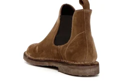 Tronchetto con elestici in pelle scamosciata Taupe