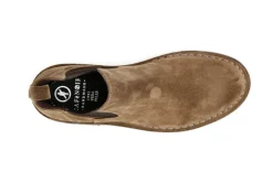 Tronchetto con elestici in pelle scamosciata Taupe