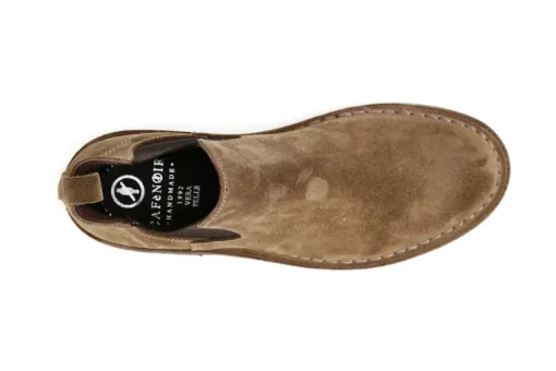 Tronchetto con elestici in pelle scamosciata Taupe